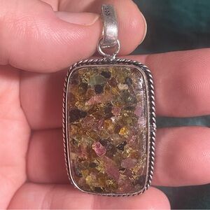 Tourmaline chips pendant